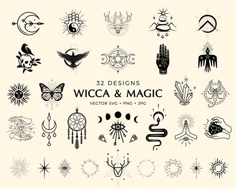 Witchy symbols svg infographics
